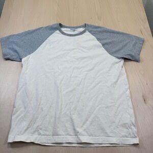 Wallace & Barnes Raglan Short Sleeve Gray Beiges Baseball T Shirt Size XL